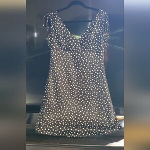 Elegant Black and White Polka Dot Dress